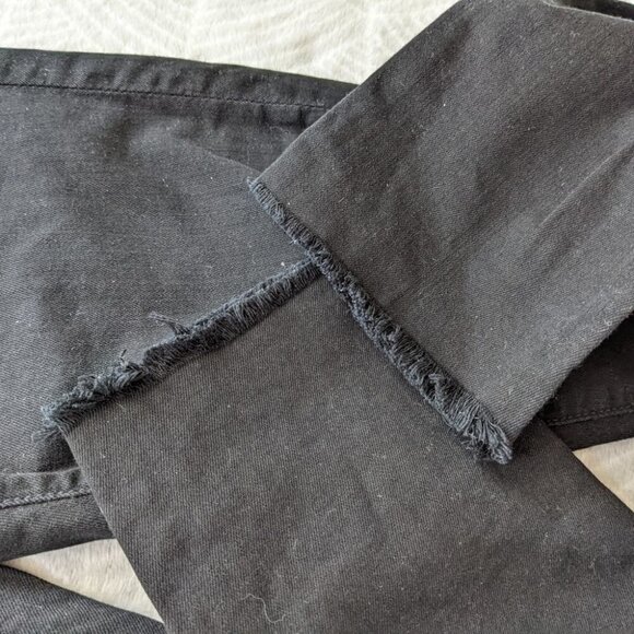 Mother Denim Looker Fray Hem Black Jeans 24 @O - Picture 5 of 15